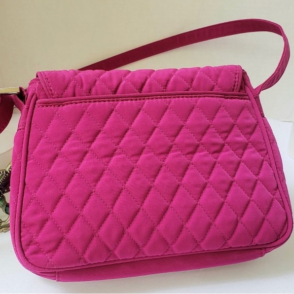 VERA BRADLEY Flap Crossbody Satchel Tote Magenta - Picture 7 of 8